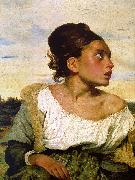 Eugene Delacroix Girl Seated in a Cemetery oil painting reproduction